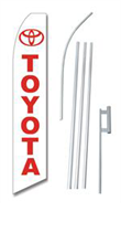 Picture of Toyota White With Red Letters Flag
