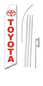 Picture of Toyota White With Red Letters Flag